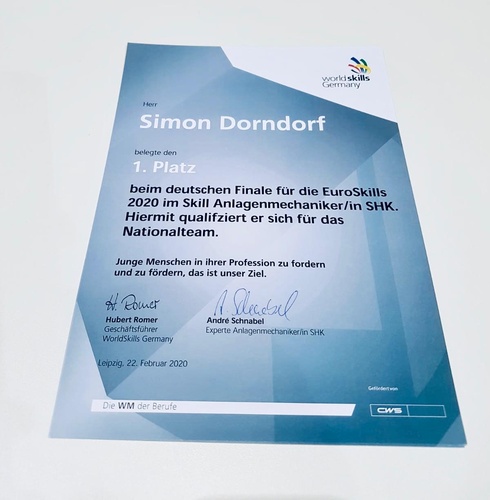 Titelbild zum News-Artikel: Hesse gewinnt auf Handwerksmesse SHK-EuroSkills-Ausscheid