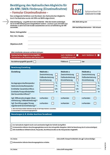 Titelbild zum News-Artikel: Neue einheitliche Formulare für den Nachweis des hydraulischen Abgleiches